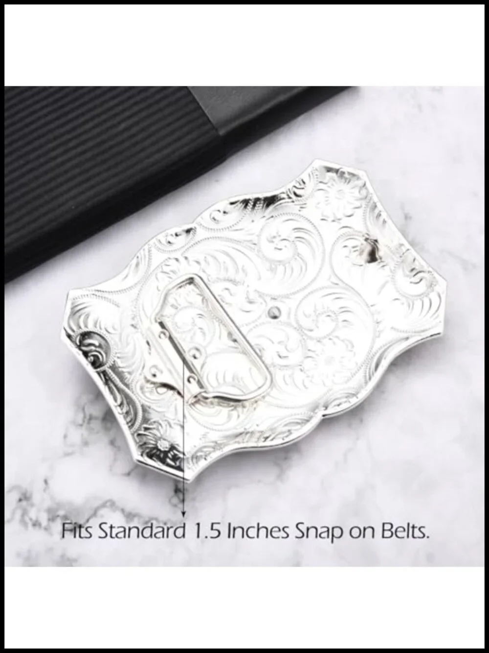 Western Floral Scorpion Belt Buckle for Men - 1.5